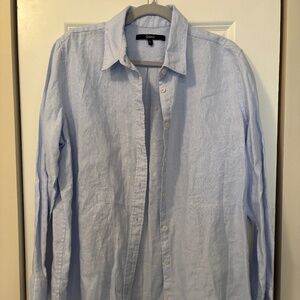 Quince Light Blue Linen Button-up